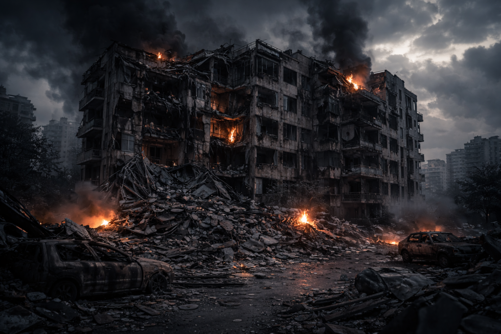 Guía 4: Conflictos Humanos y Situaciones de Seguridad Edificio derribado por la guerra